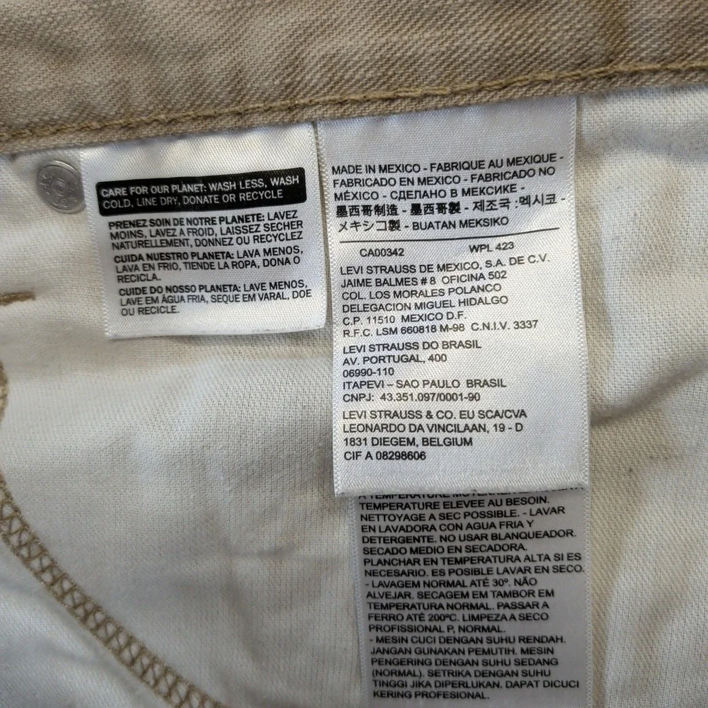 Levis‎ 514 Straight Fit Khaki Tan Twill Pants Mens 36x32 Casual Cotton